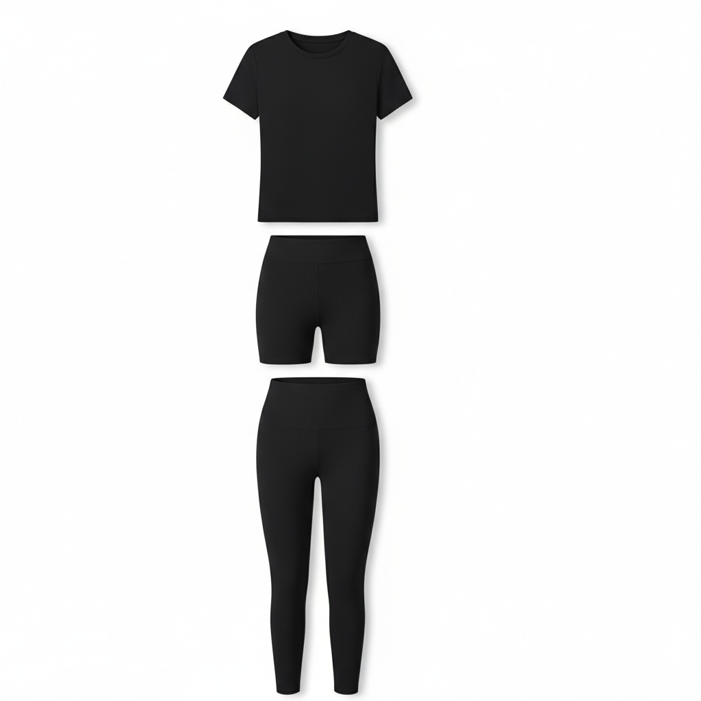 Women's 3-Piece Lounge Set – Short Sleeve Round Neck Top with Shorts & Pants