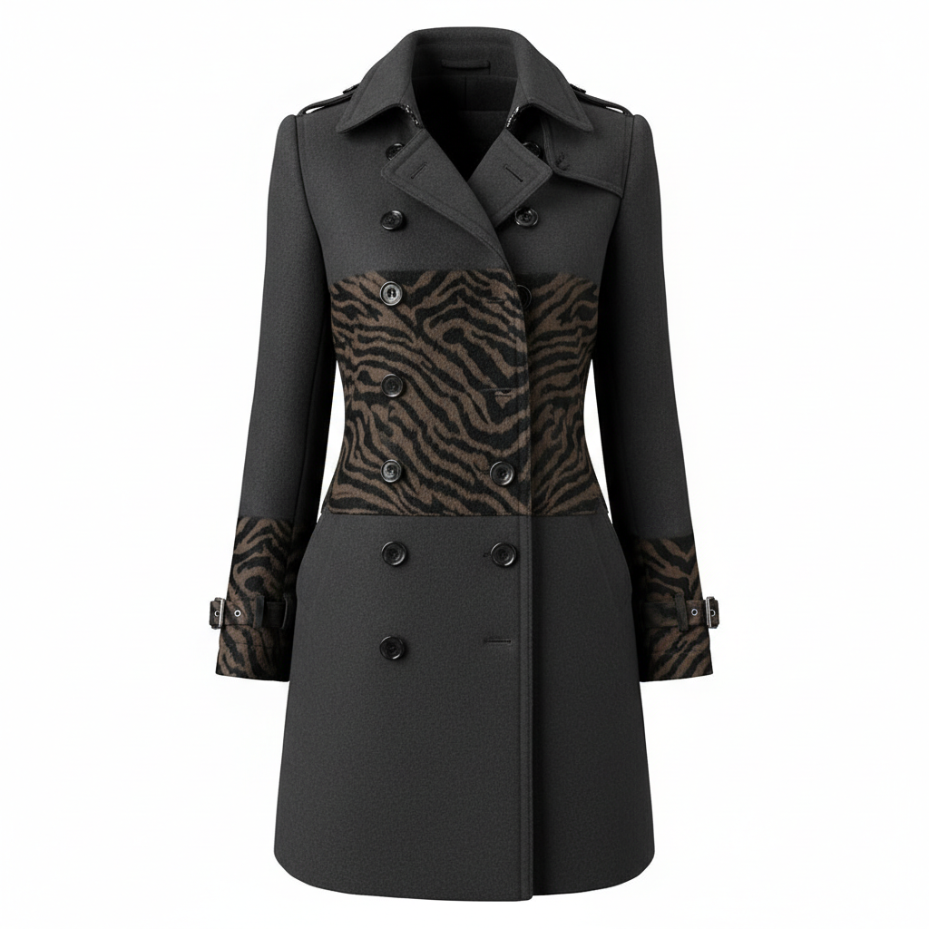 Streetwear Women Jackets Lined Double-breasted Ladies Loose Wool Overcoat Elegant Lapel Solid Pocketed Coats For Autumn Winter