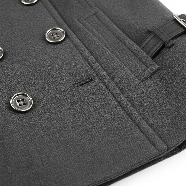 Streetwear Women Jackets Lined Double-breasted Ladies Loose Wool Overcoat Elegant Lapel Solid Pocketed Coats For Autumn Winter
