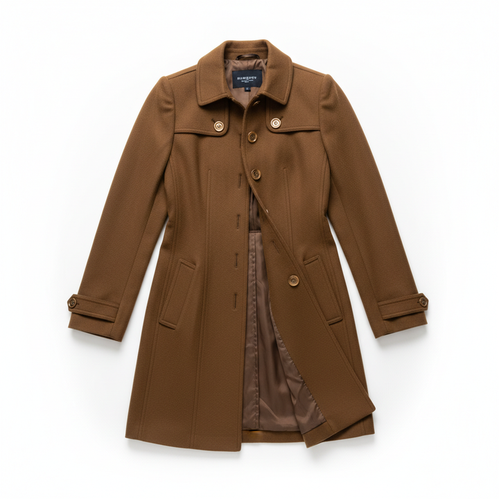 Streetwear Women Jackets Lined Double-breasted Ladies Loose Wool Overcoat Elegant Lapel Solid Pocketed Coats For Autumn Winter