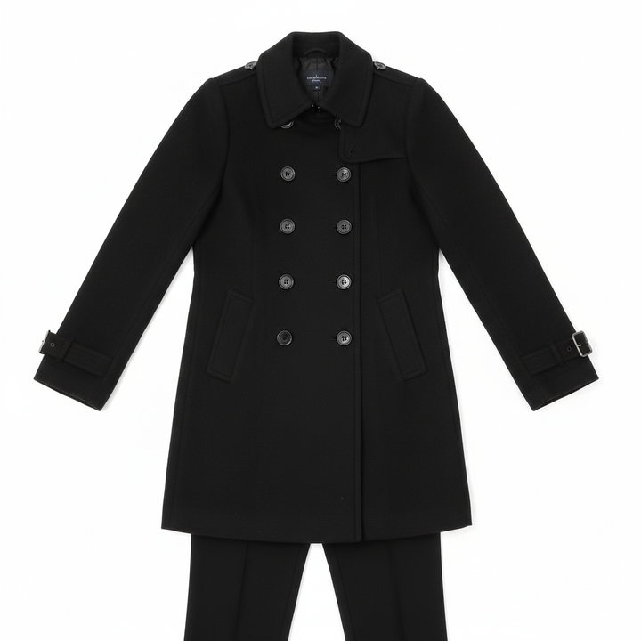 Streetwear Women Jackets Lined Double-breasted Ladies Loose Wool Overcoat Elegant Lapel Solid Pocketed Coats For Autumn Winter