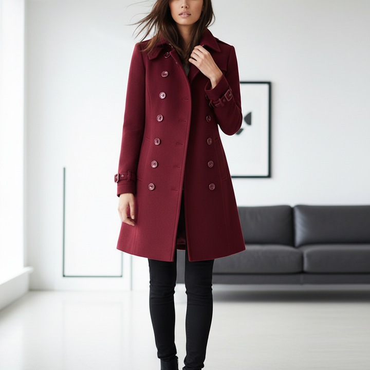 Streetwear Women Jackets Lined Double-breasted Ladies Loose Wool Overcoat Elegant Lapel Solid Pocketed Coats For Autumn Winter