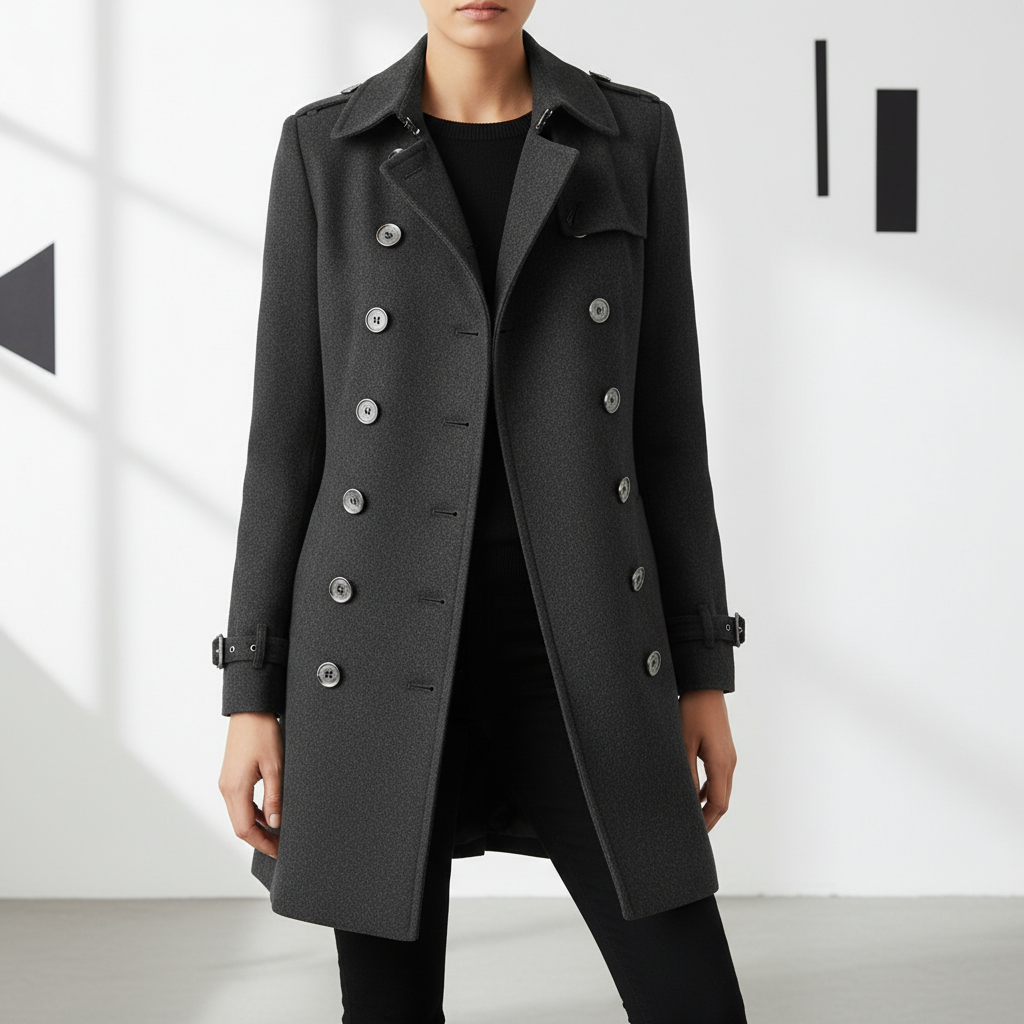Streetwear Women Jackets Lined Double-breasted Ladies Loose Wool Overcoat Elegant Lapel Solid Pocketed Coats For Autumn Winter