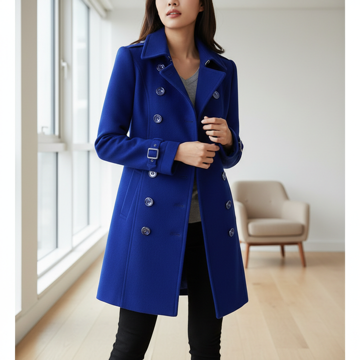 Streetwear Women Jackets Lined Double-breasted Ladies Loose Wool Overcoat Elegant Lapel Solid Pocketed Coats For Autumn Winter