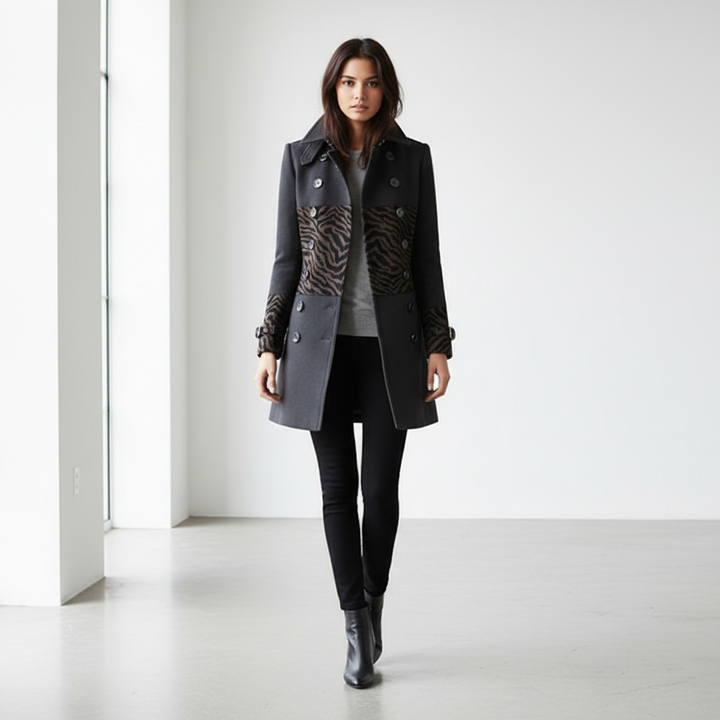 Streetwear Women Jackets Lined Double-breasted Ladies Loose Wool Overcoat Elegant Lapel Solid Pocketed Coats For Autumn Winter