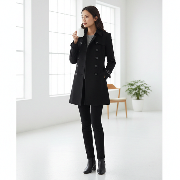 Streetwear Women Jackets Lined Double-breasted Ladies Loose Wool Overcoat Elegant Lapel Solid Pocketed Coats For Autumn Winter