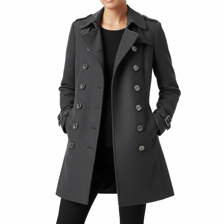 Streetwear Women Jackets Lined Double-breasted Ladies Loose Wool Overcoat Elegant Lapel Solid Pocketed Coats For Autumn Winter