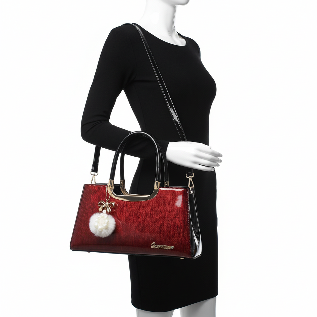 Elegant PU Leather Women’s Handbag – Fashion Top Handle Shoulder & Crossbody Bag
