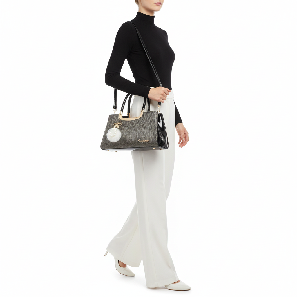 Elegant PU Leather Women’s Handbag – Fashion Top Handle Shoulder & Crossbody Bag