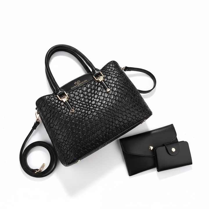Woven Texture Three-piece Set Large Capacity One Shoulder Combination Bags