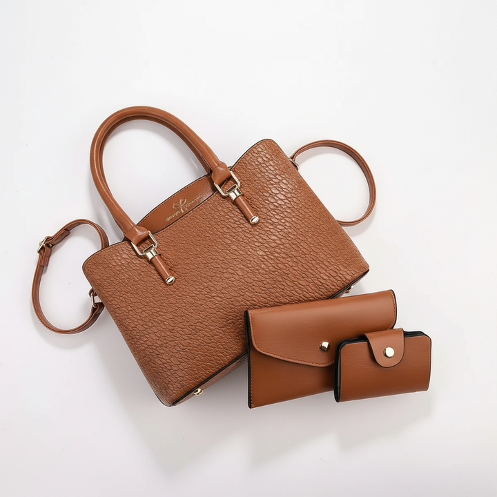 Woven Texture Three-piece Set Large Capacity One Shoulder Combination Bags