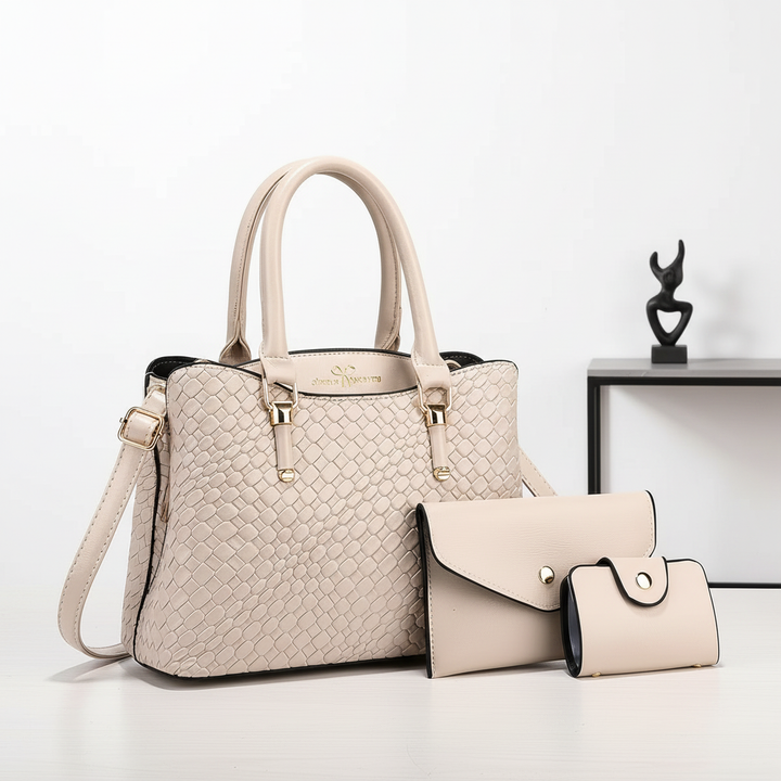 Woven Texture Three-piece Set Large Capacity One Shoulder Combination Bags