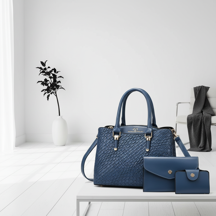 Woven Texture Three-piece Set Large Capacity One Shoulder Combination Bags