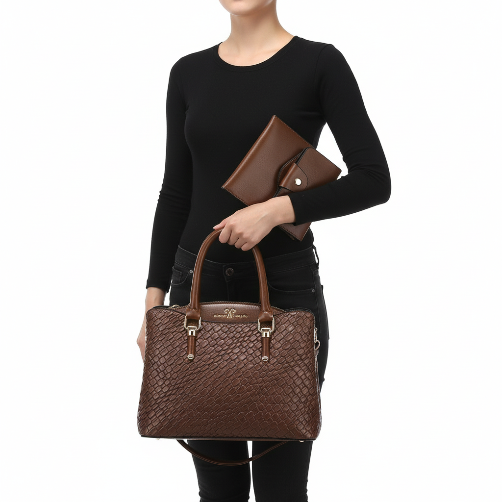 Woven Texture Three-piece Set Large Capacity One Shoulder Combination Bags