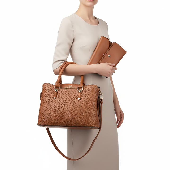Woven Texture Three-piece Set Large Capacity One Shoulder Combination Bags