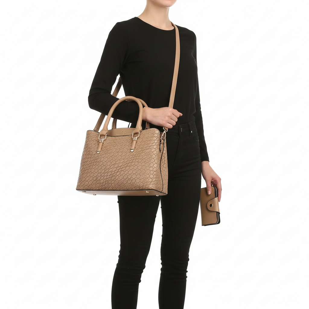 Woven Texture Three-piece Set Large Capacity One Shoulder Combination Bags