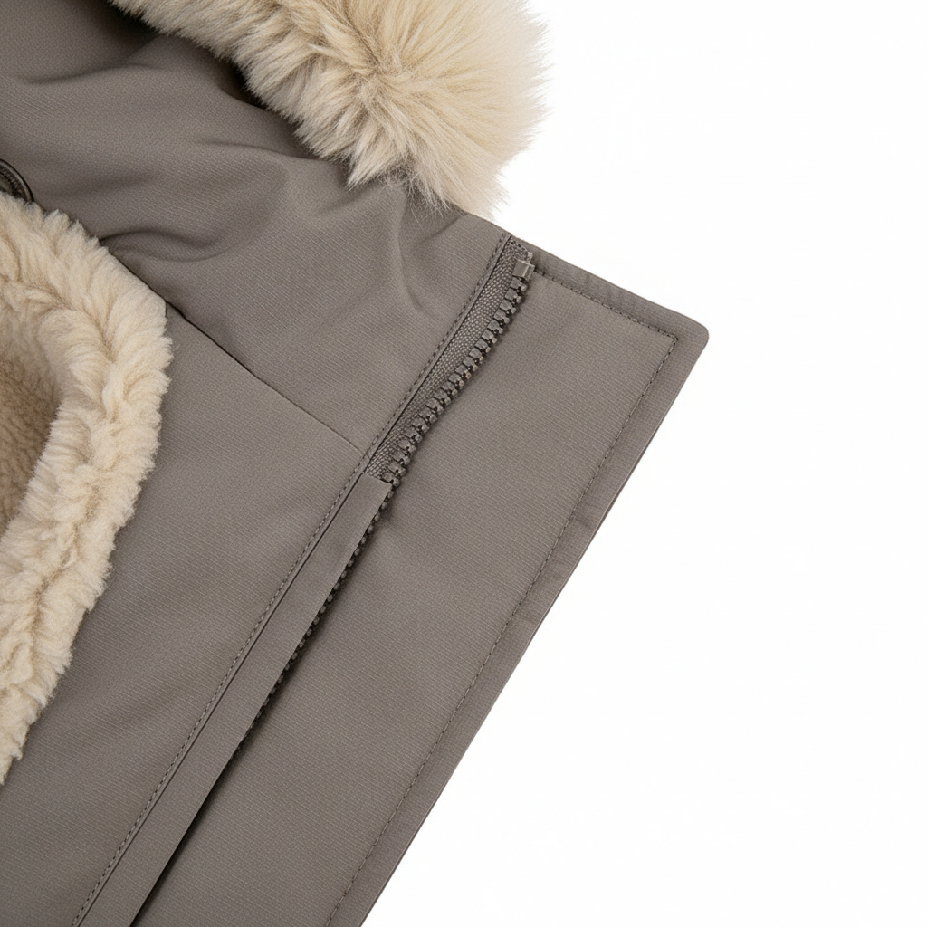 Fur Collar Fashionable All-matching Jacket Hooded Warm Cotton-padded Coat