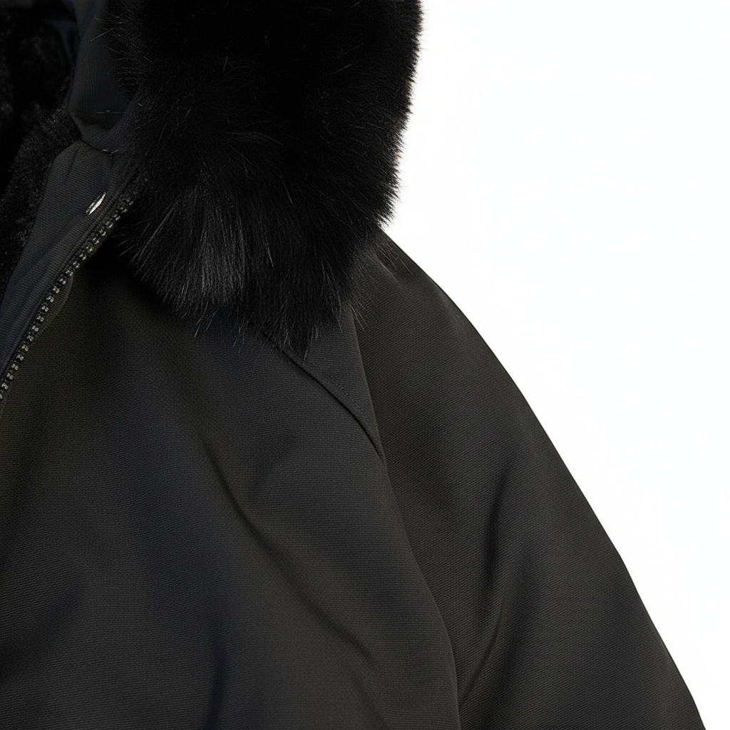 Fur Collar Fashionable All-matching Jacket Hooded Warm Cotton-padded Coat