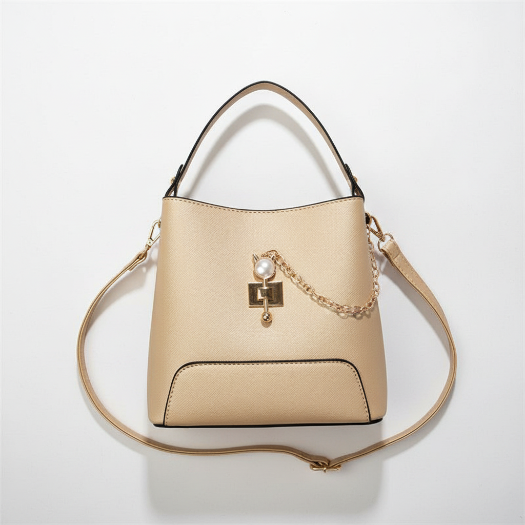 Fashion PU Leather Bucket Handbag – Women’s Top Handle Shoulder & Crossbody Bag