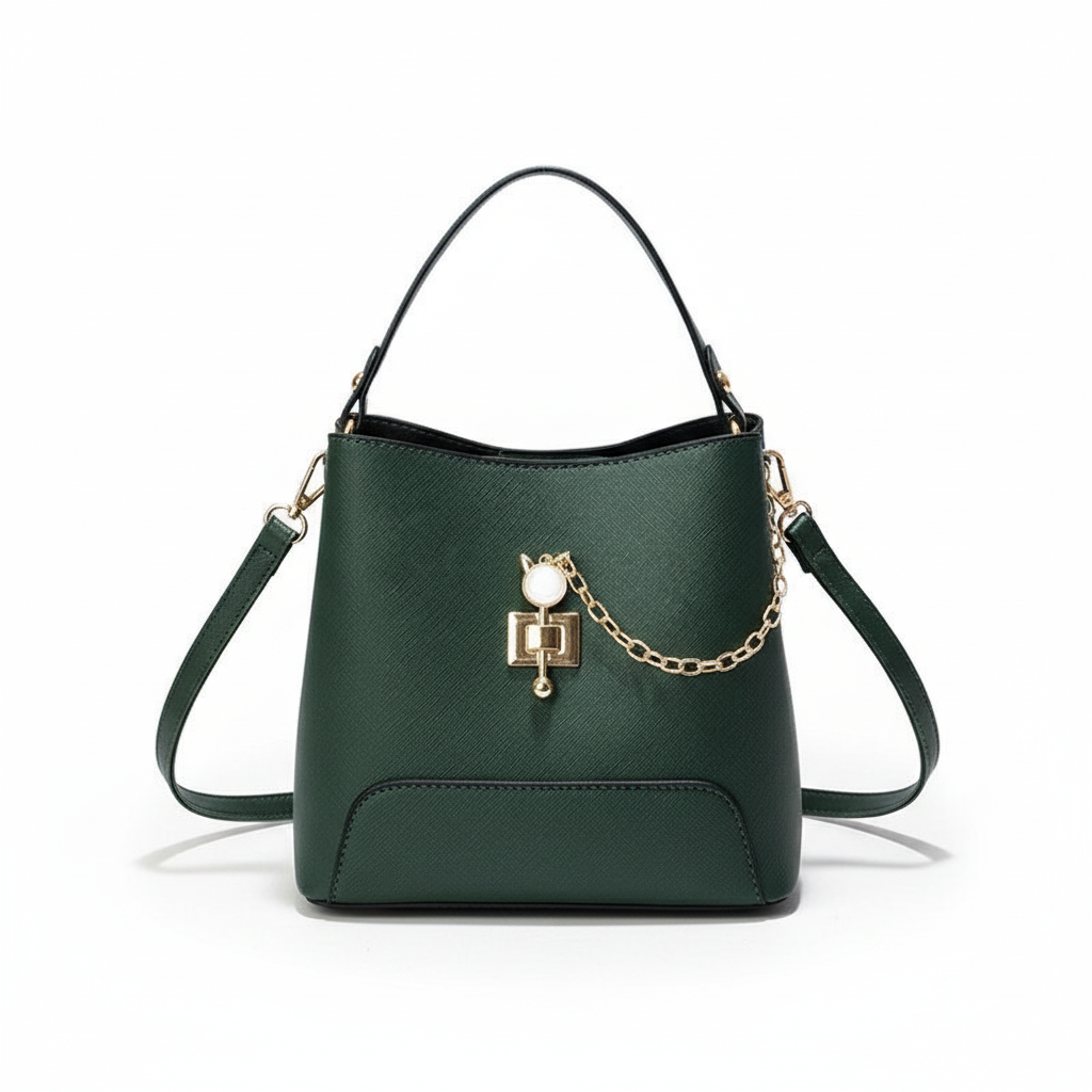 Fashion PU Leather Bucket Handbag – Women’s Top Handle Shoulder & Crossbody Bag