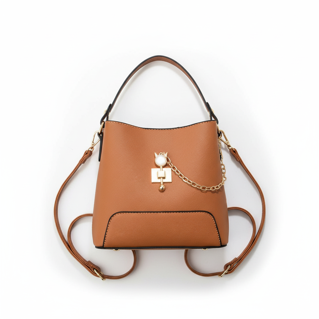 Fashion PU Leather Bucket Handbag – Women’s Top Handle Shoulder & Crossbody Bag