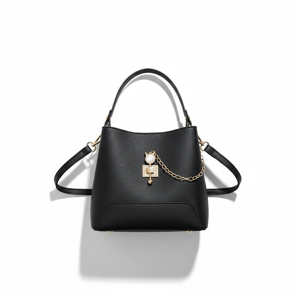 Fashion PU Leather Bucket Handbag – Women’s Top Handle Shoulder & Crossbody Bag
