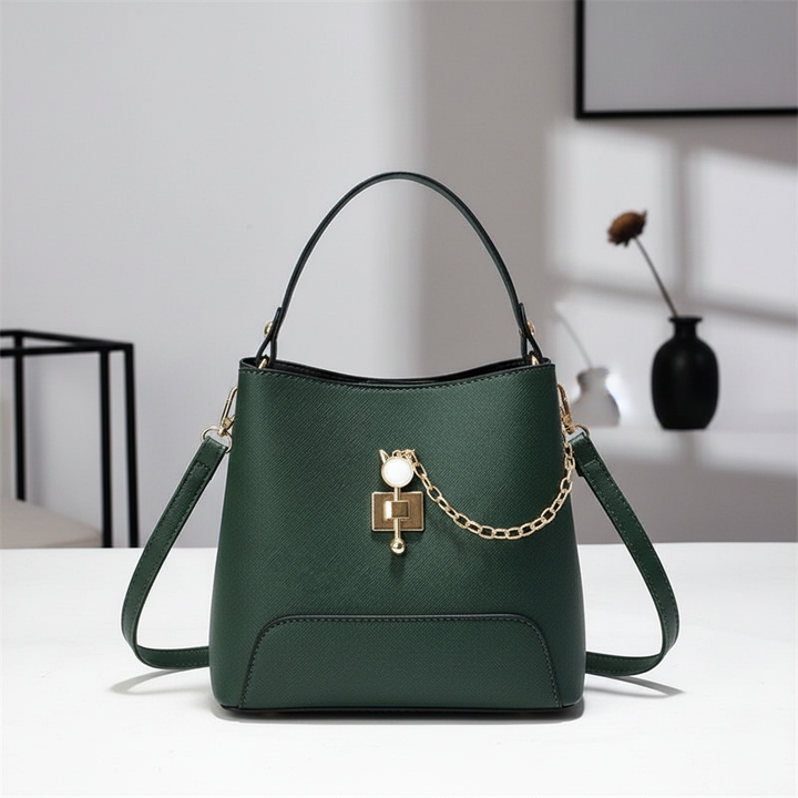 Fashion PU Leather Bucket Handbag – Women’s Top Handle Shoulder & Crossbody Bag