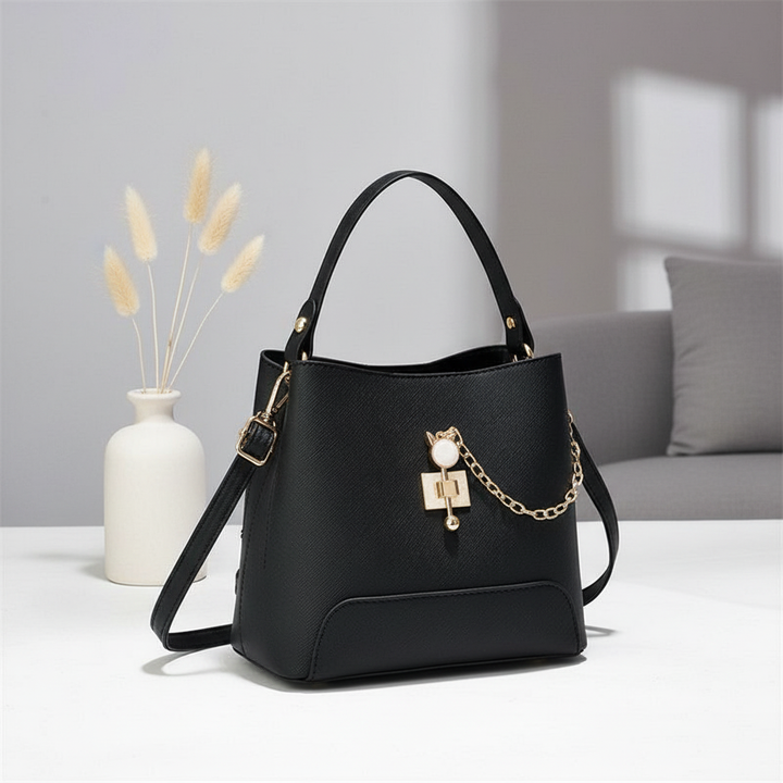 Fashion PU Leather Bucket Handbag – Women’s Top Handle Shoulder & Crossbody Bag