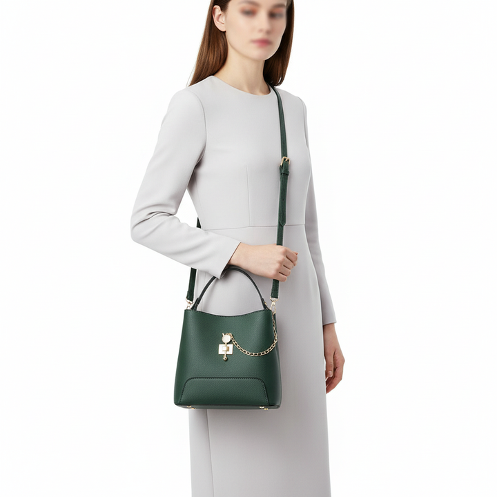Fashion PU Leather Bucket Handbag – Women’s Top Handle Shoulder & Crossbody Bag