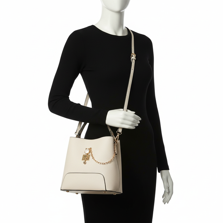 Fashion PU Leather Bucket Handbag – Women’s Top Handle Shoulder & Crossbody Bag