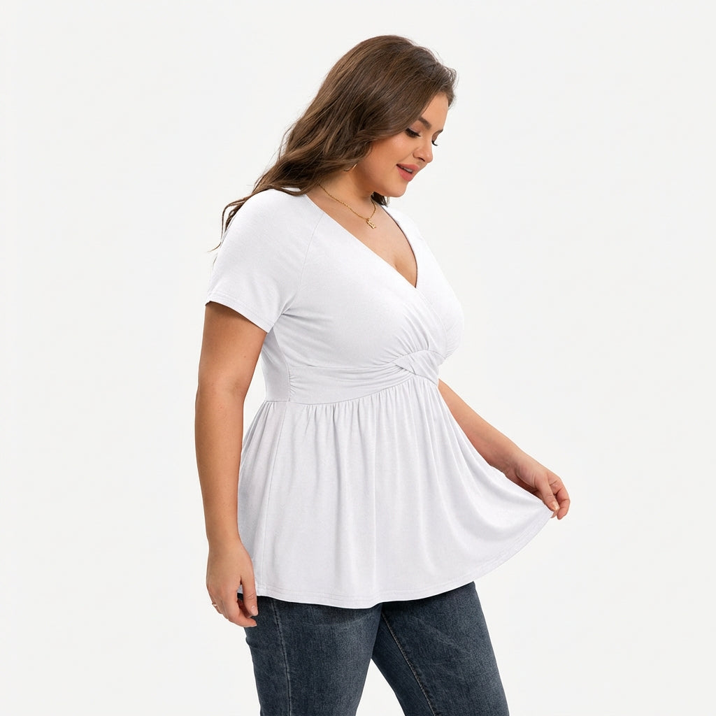 Women's Plus Size T-shirt V-neck Top