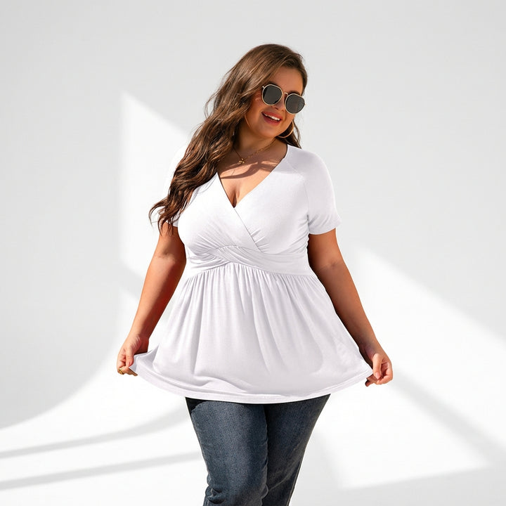 Women's Plus Size T-shirt V-neck Top