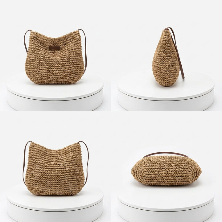 Woven Straw Shoulder Bag – Stylish Summer Handbag