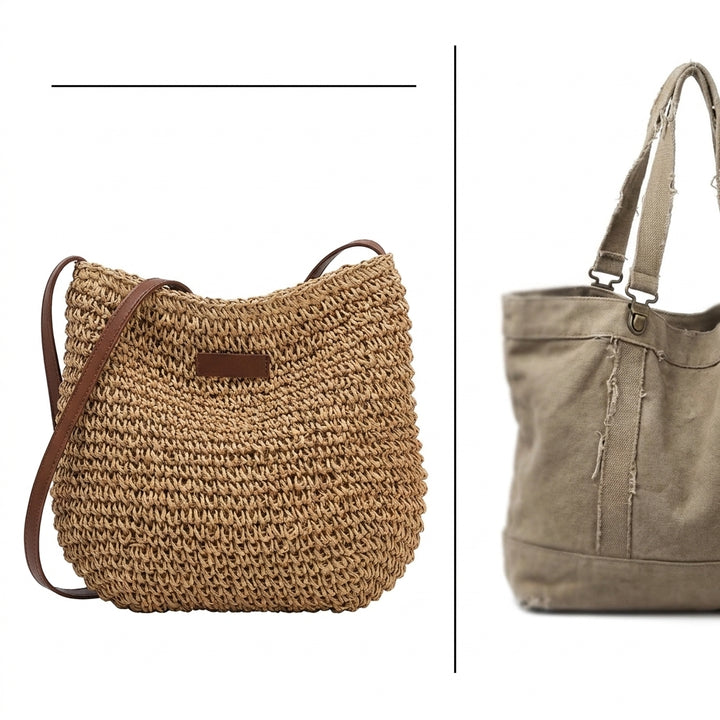 Woven Straw Shoulder Bag – Stylish Summer Handbag