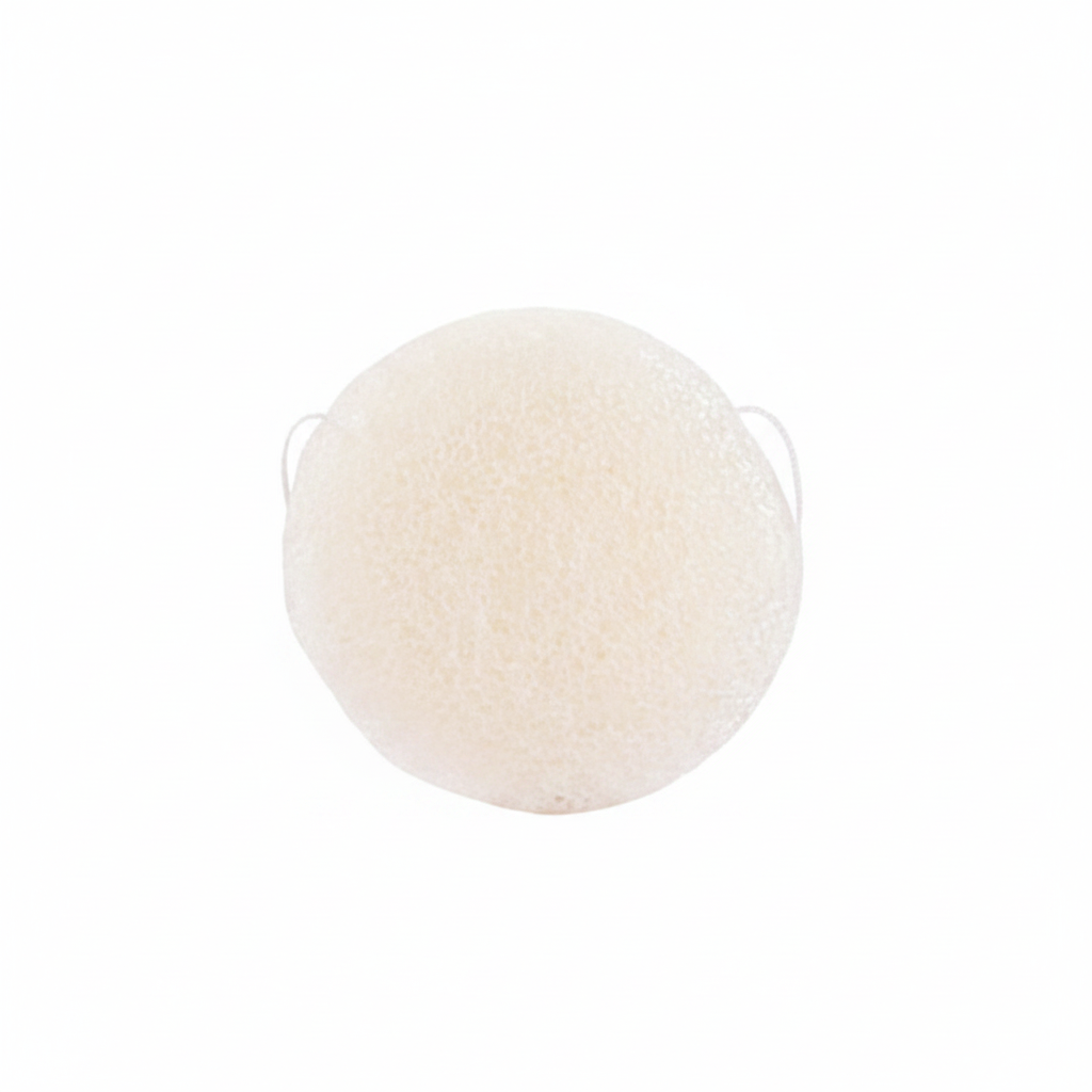 Round Konjac Facial Cleansing Sponge — Natural Konnyaku Exfoliator Face Wash Puff (5 Colours)