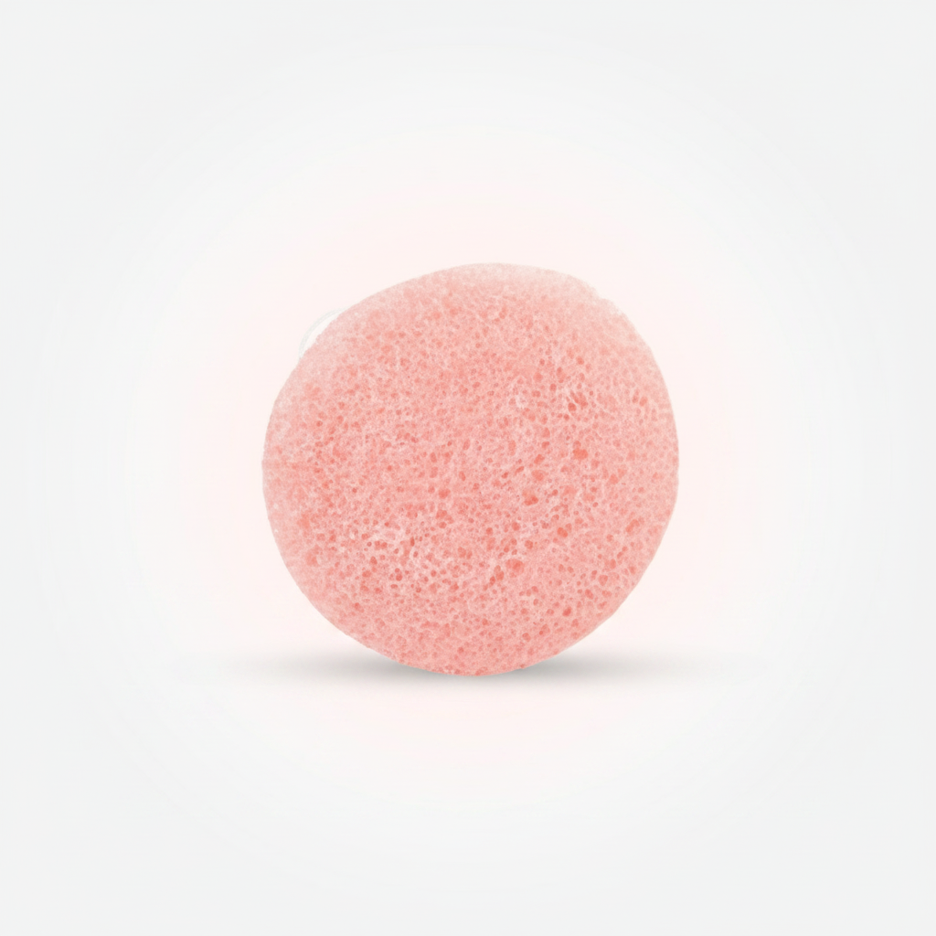 Round Konjac Facial Cleansing Sponge — Natural Konnyaku Exfoliator Face Wash Puff (5 Colours)