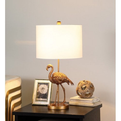 Matte Gold Flamingo Resin Table Lamp — Luxury Decorative Bedside & Living Room Lamp (Gold)