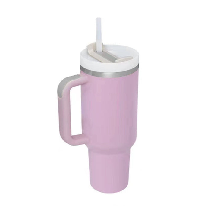 40 oz Insulated Tumbler with Handle & Straw — Stainless Steel Spill-Proof Vacuum Mug for Car, Gym, Office & Travel (30+ Colours)