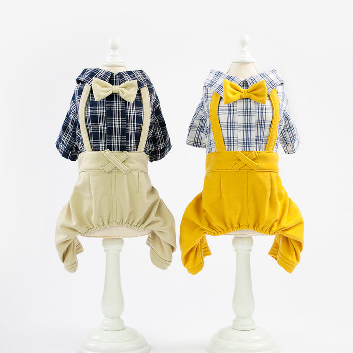 Stylish Plaid Pet Outfit – Cotton Dog &amp; Cat Clothing