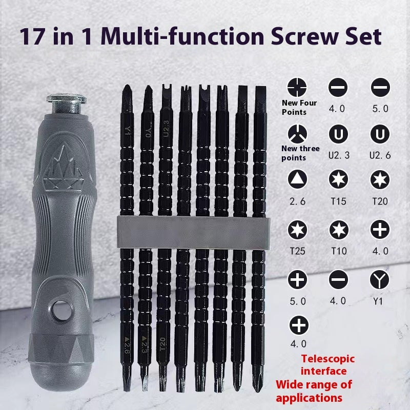 17-in-1 Magnetic Special-Shaped Screwdriver Set — Multi-Function Precision Driver Kit for Home, Garden & DIY