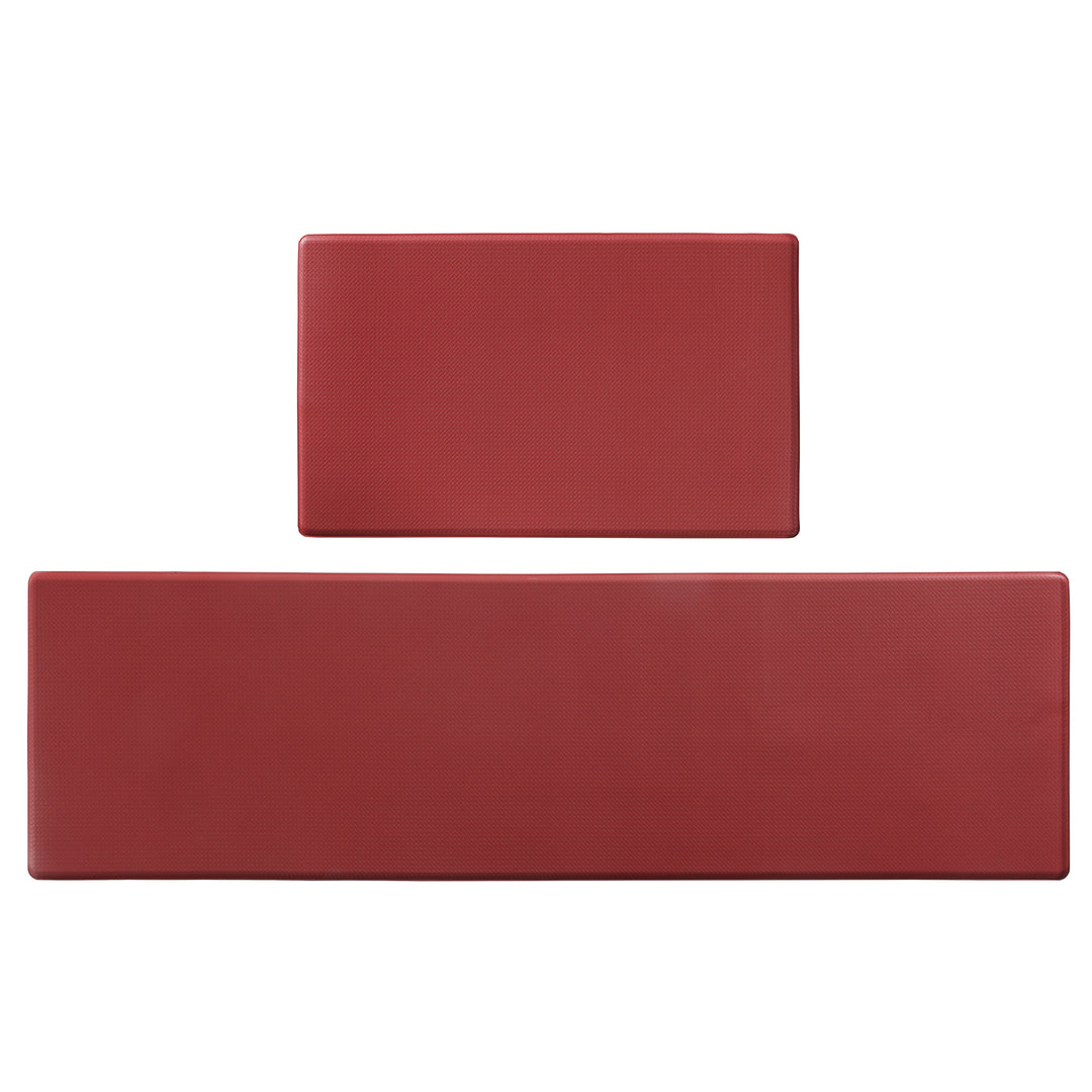 Kitchen Floor Mat 2-Piece Set — Non-Slip, Waterproof & Easy-Scrub Anti-Fatigue Mats for Home Kitchen (Brown)