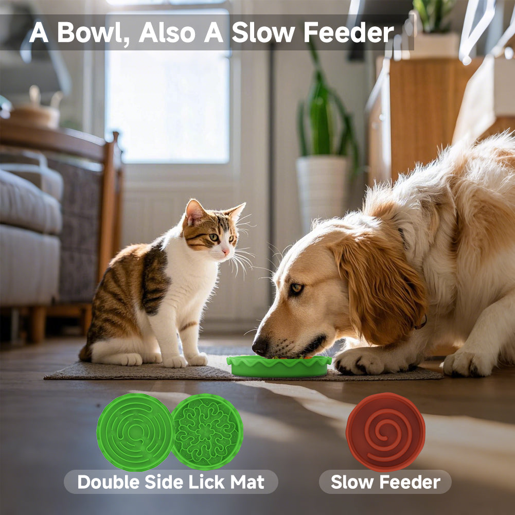 Hamburger Multi-Layer Pet Bowl – 5-in-1 Interactive Cat &amp; Dog Feeding Set