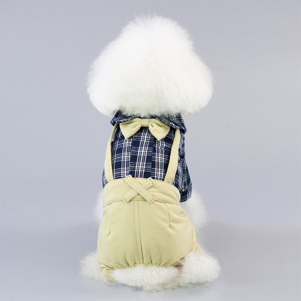 Stylish Plaid Pet Outfit – Cotton Dog &amp; Cat Clothing