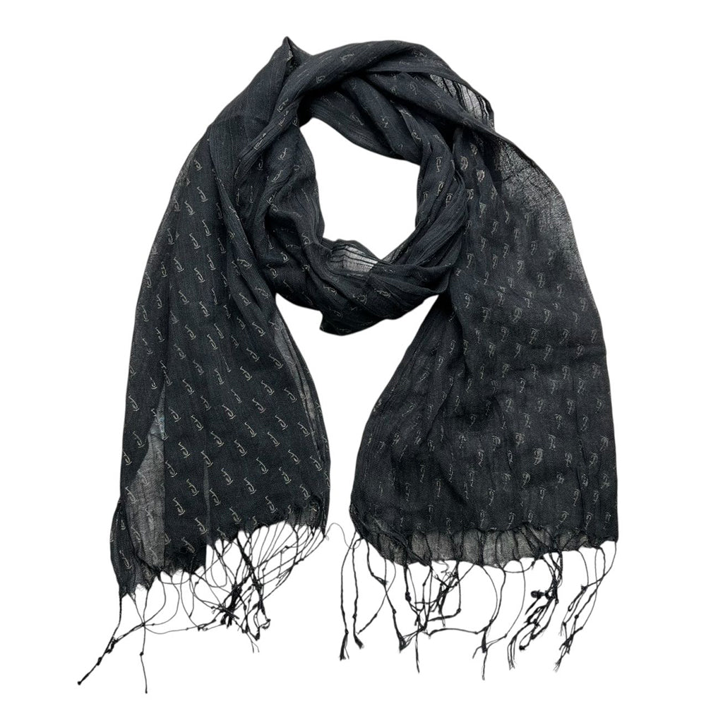 Elegant Abstract Evening Scarf,Black Printed Scarf,Versatile Everyday Scarf ,Pairs With All Casual Outfits,Office Appropriate Subtlety For Women Men