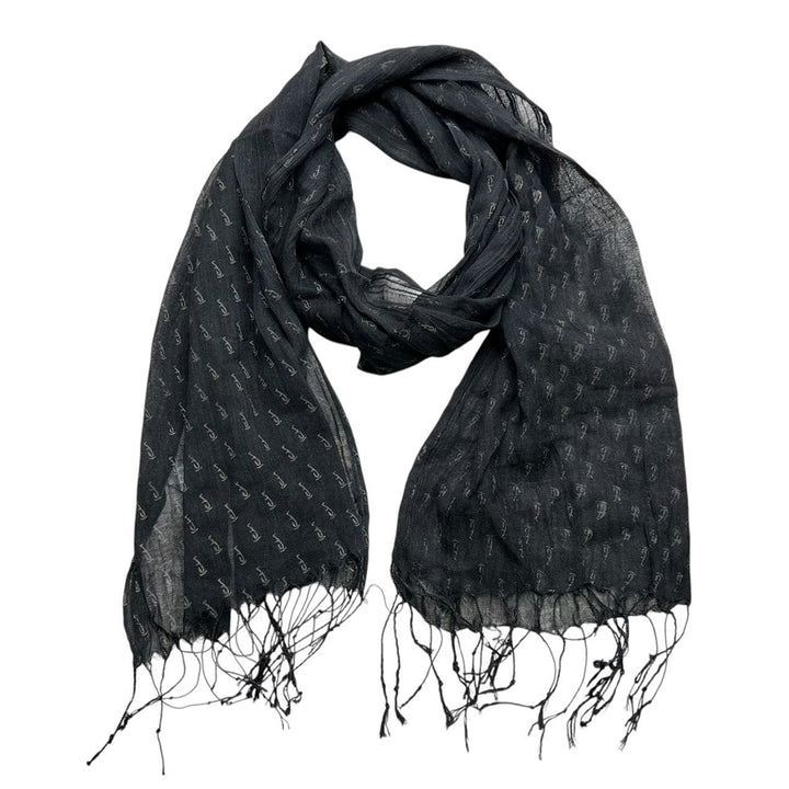Elegant Abstract Evening Scarf,Black Printed Scarf,Versatile Everyday Scarf ,Pairs With All Casual Outfits,Office Appropriate Subtlety For Women Men