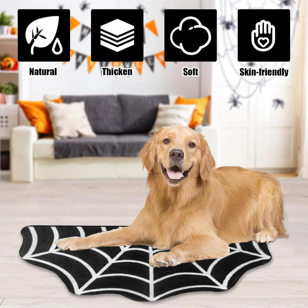 Spider Web Bath Mat — 19.7×31.5 in Gothic Non-Slip Area Rug for Bedroom, Kitchen & Front Door, Machine Washable