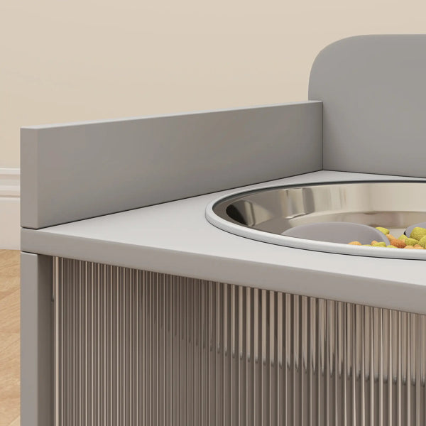 Elevated Dog Bowls with Dual Stainless Steel Bowls & Removable Slow Feeder