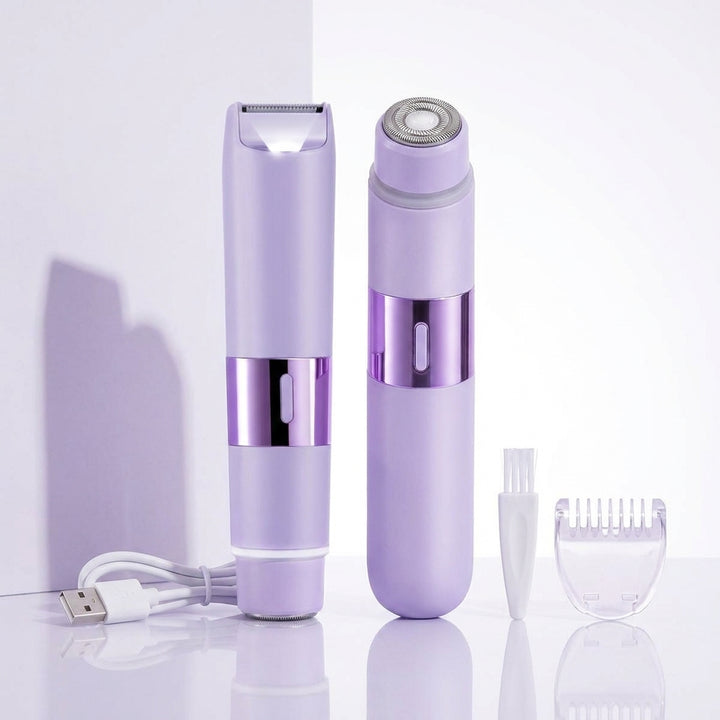 2-in-1 Bikini Trimmer for Women — IPX5 Waterproof Cordless Body Shaver, Wet & Dry Use, Rechargeable