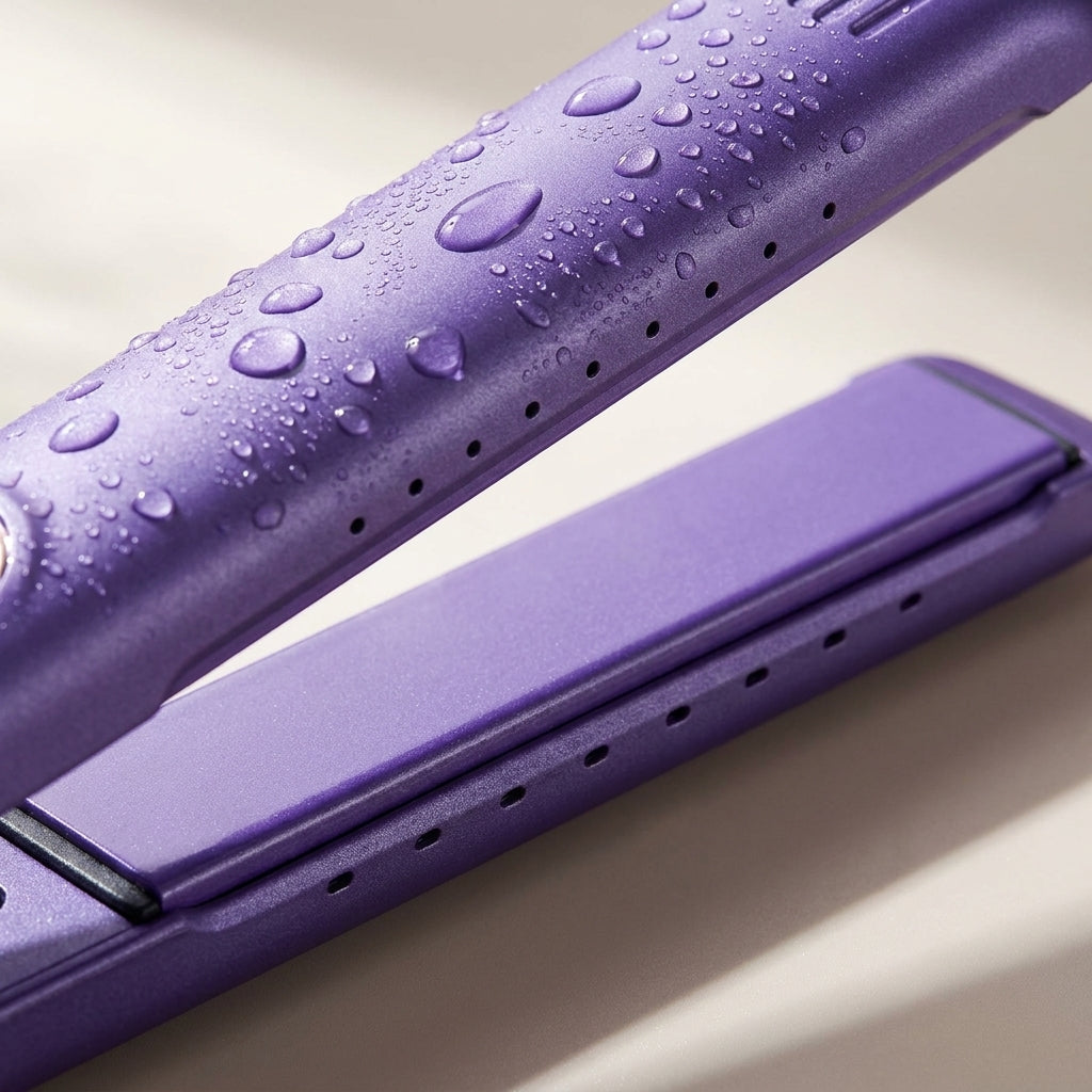 Professional Salon Titanium Vapor Straightening Irons, Light Steam Flat Iron