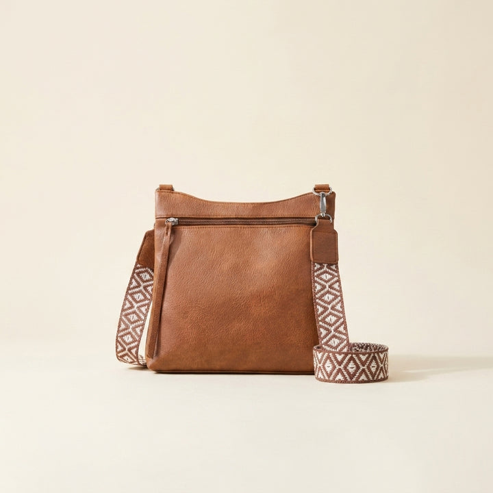 Multi-Pocket PU Leather Crossbody Bag – Women’s Adjustable Strap Shoulder Purse